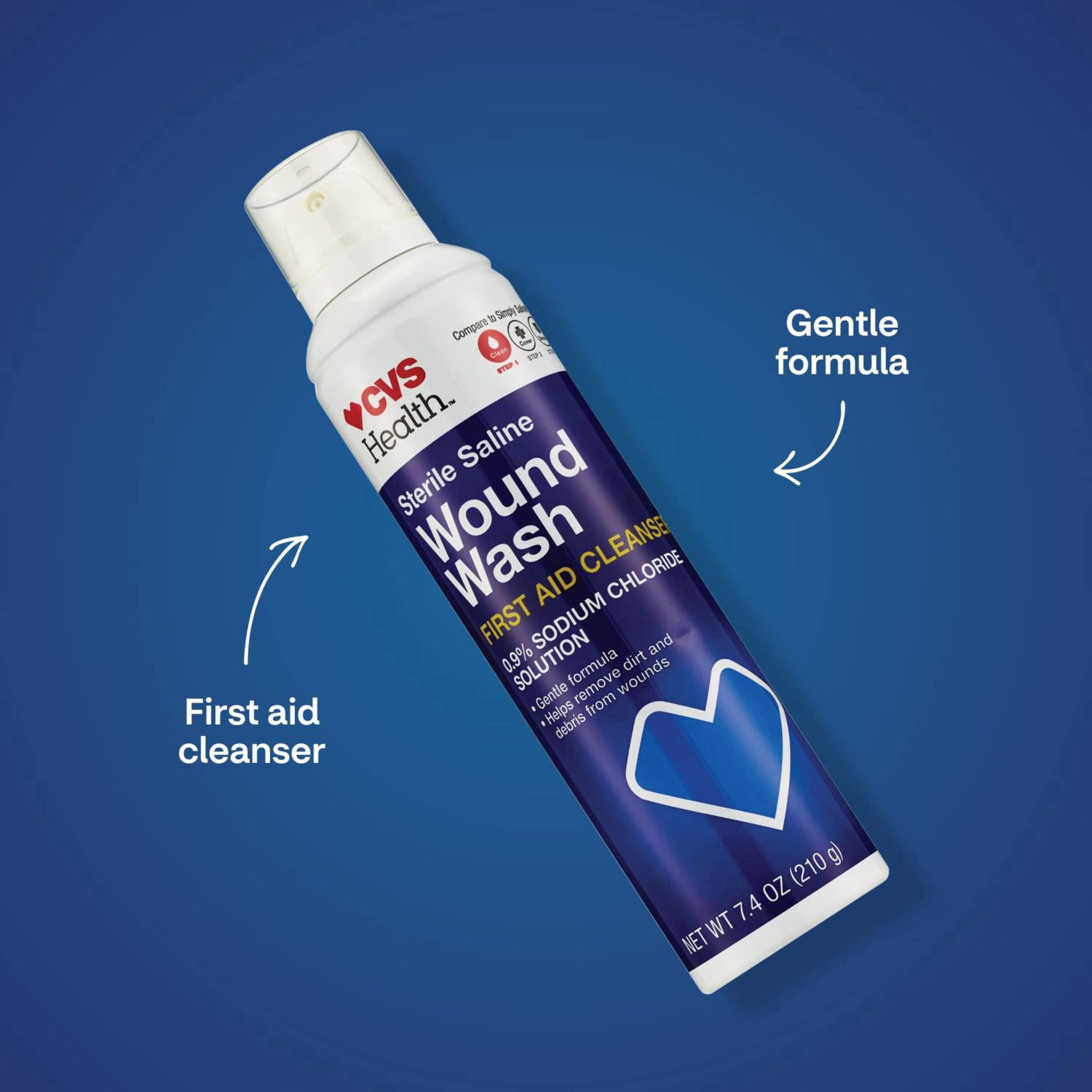 slide 3 of 4, Cvs Sterile Saline Wound Wash, 7.4 Oz, 7.4 oz
