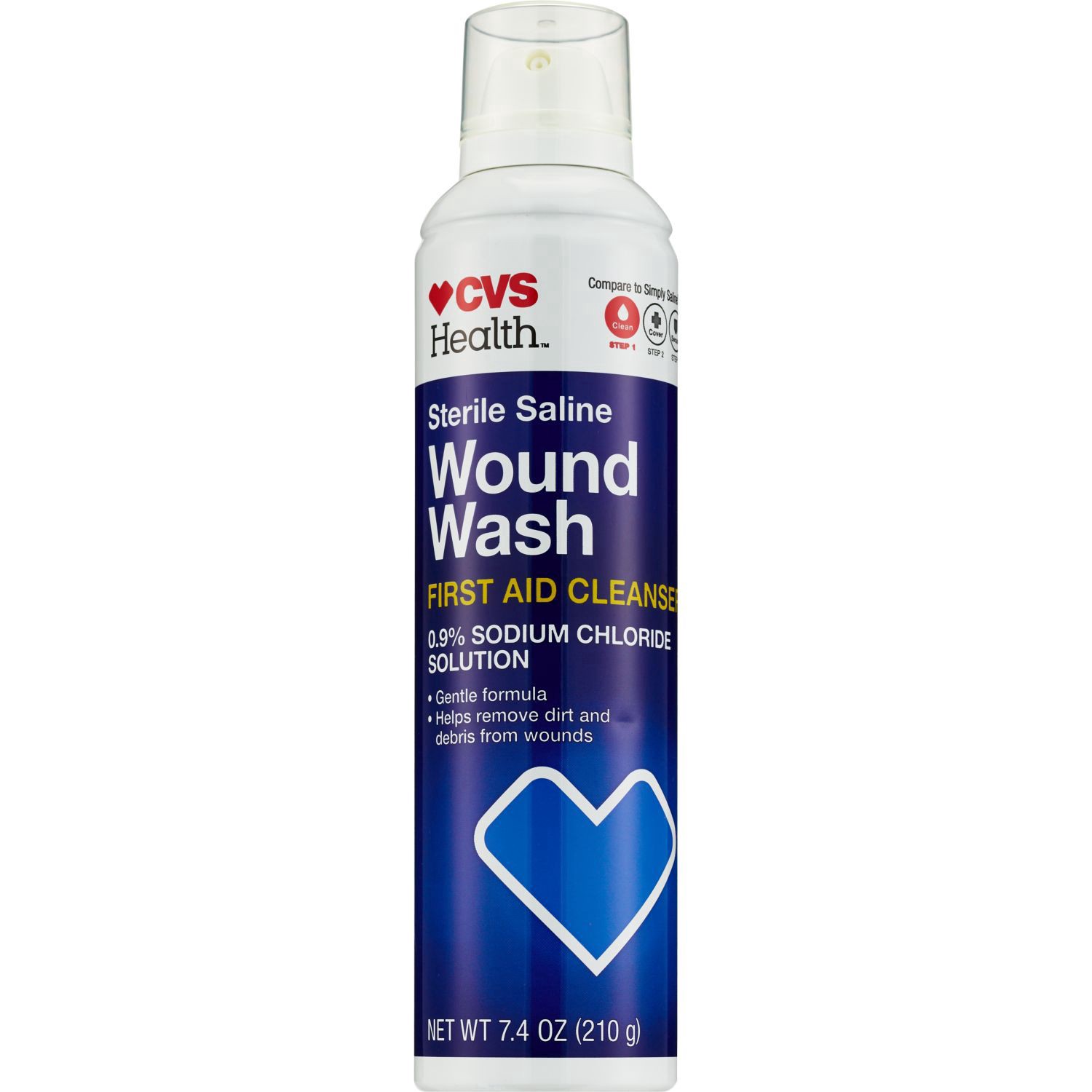 slide 1 of 4, Cvs Sterile Saline Wound Wash, 7.4 Oz, 7.4 oz