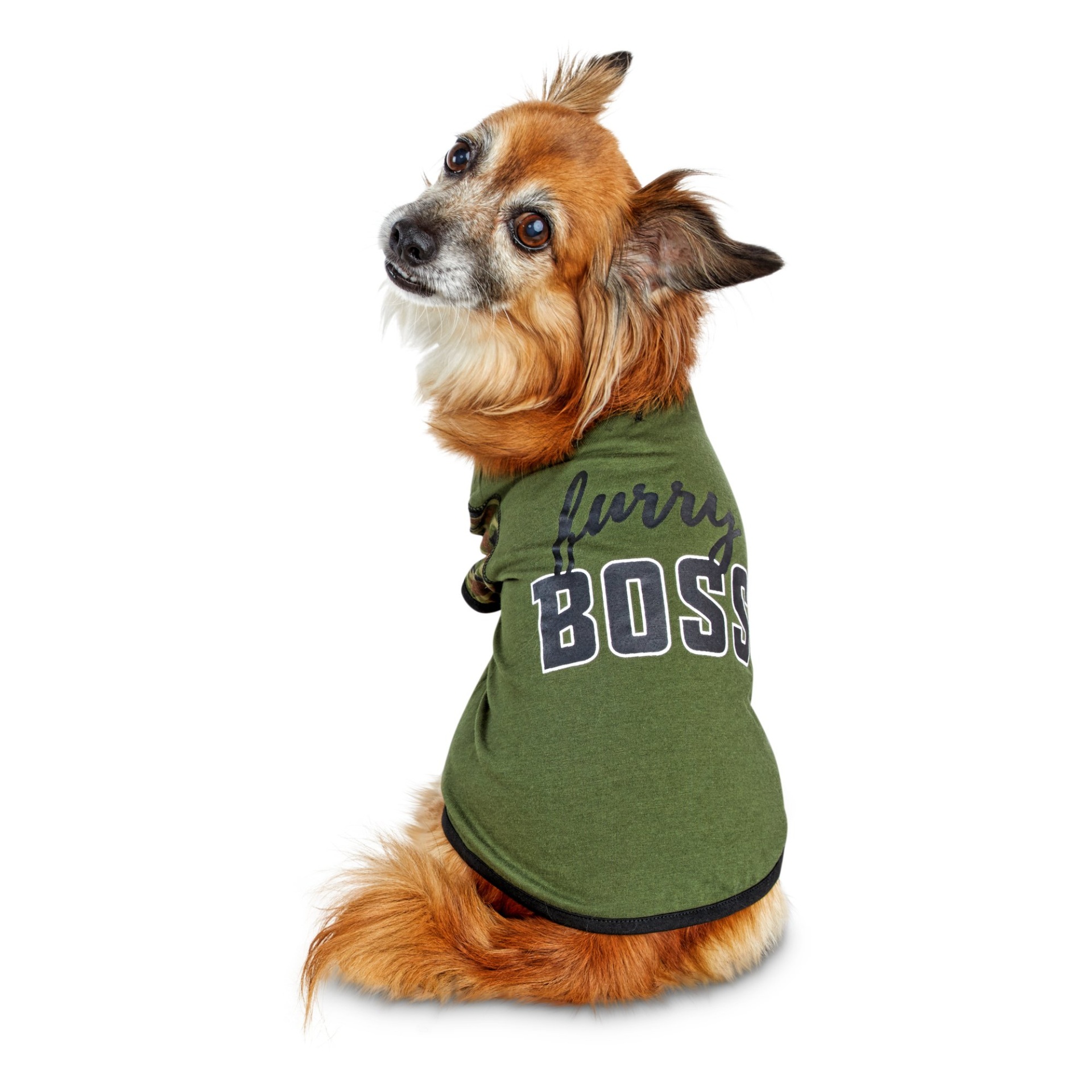 slide 1 of 1, Bond & Co. Furry Boss Camo Dog T-shirt, MED