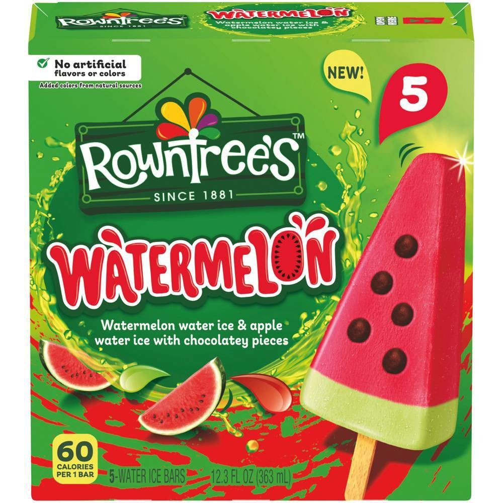 slide 1 of 5, Nestle Rowntree Frozen Watermelon Bar, 12.3 fl oz, 5 ct