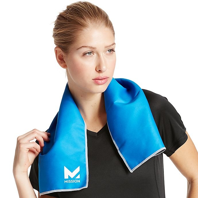 slide 2 of 2, Mission HydroActive On-the-Go Cooling Towel - Blue, 1 ct