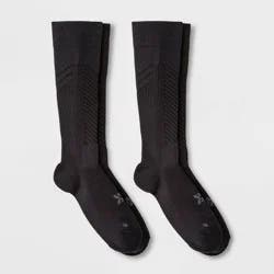 Men's Compression Over The Calf Socks 2pk - All In Motion™ Black 6-12: Arch Support, Cushioned Heel & Toe