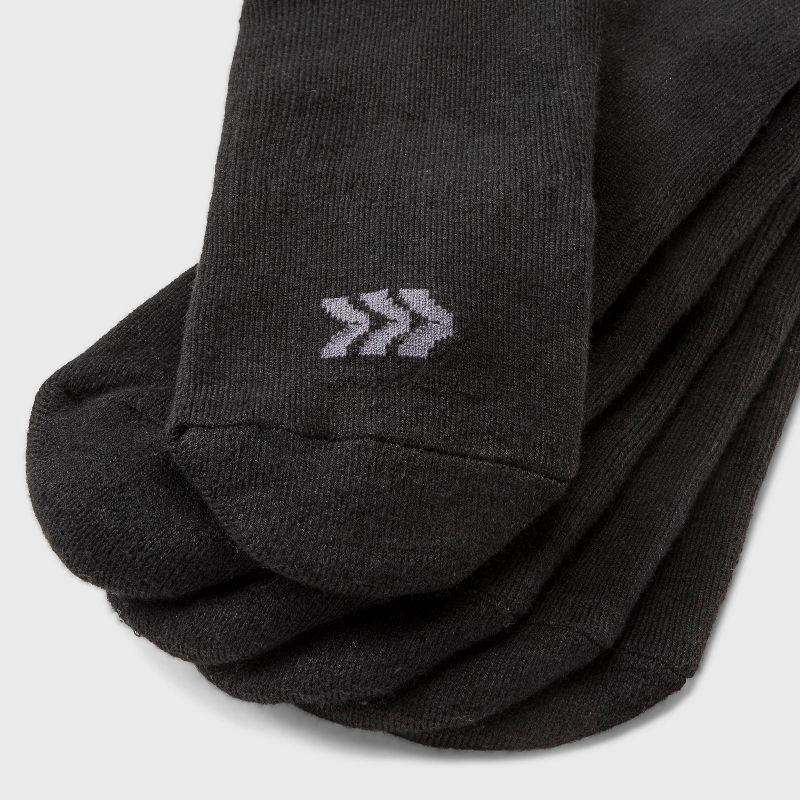 slide 3 of 3, Men's Crew Cushion Athletic Socks 12pk - All In Motion™ Black 6-12, 12 ct