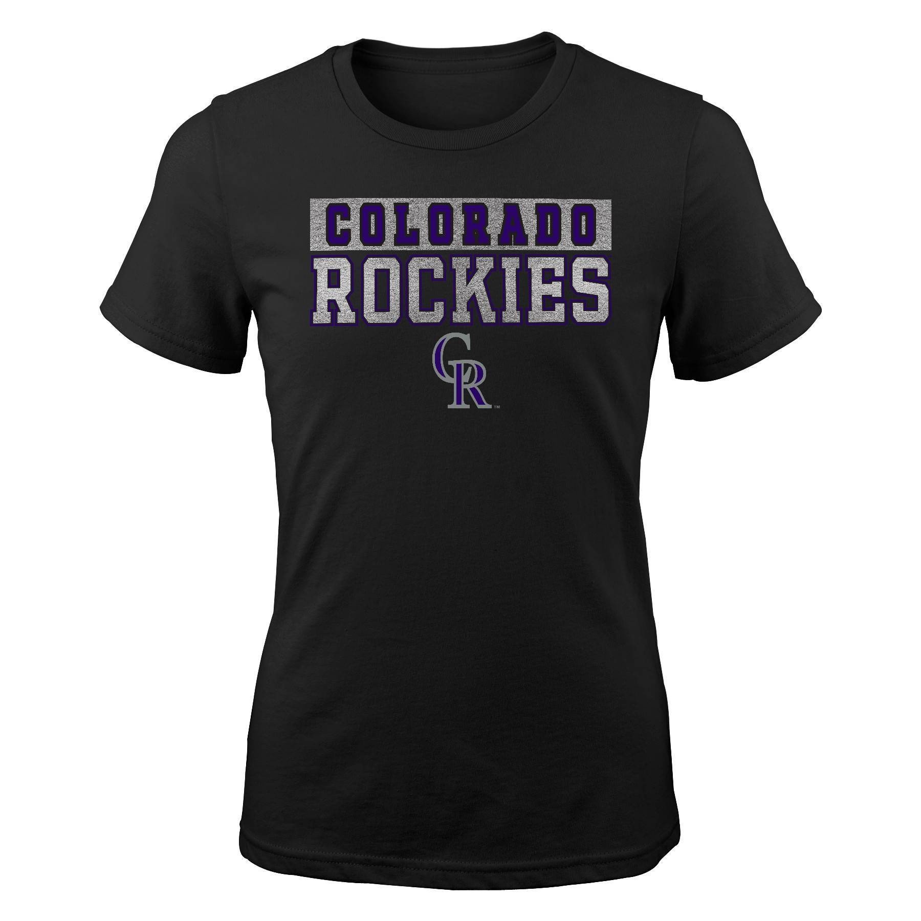 slide 1 of 1, MLB Colorado Rockies Girls' Crew Neck T-Shirt - XL, 1 ct