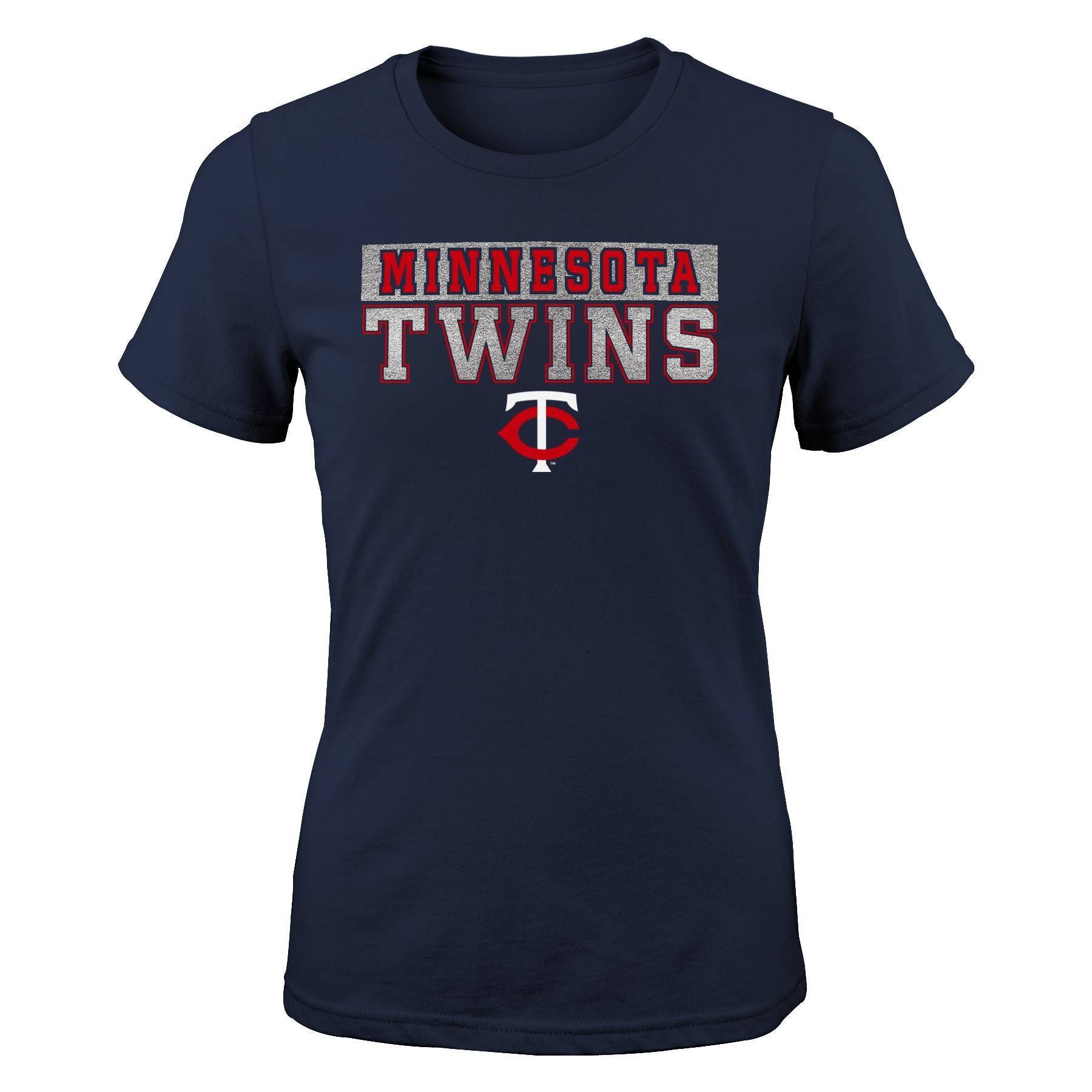 slide 1 of 1, MLB Minnesota Twins Girls' Crew Neck T-Shirt - XL, 1 ct