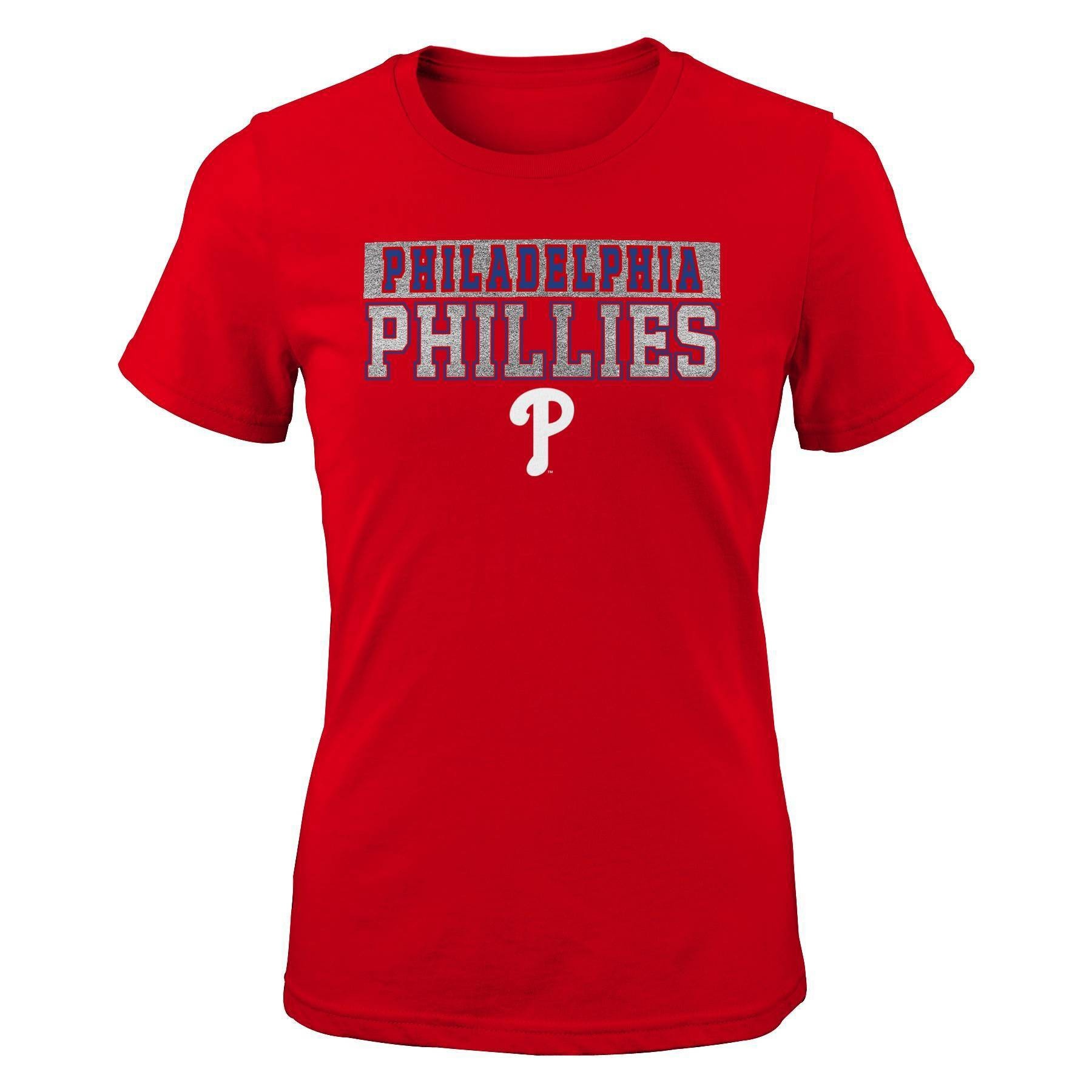 slide 1 of 1, MLB Philadelphia Phillies Girls' Crew Neck T-Shirt - XL, 1 ct