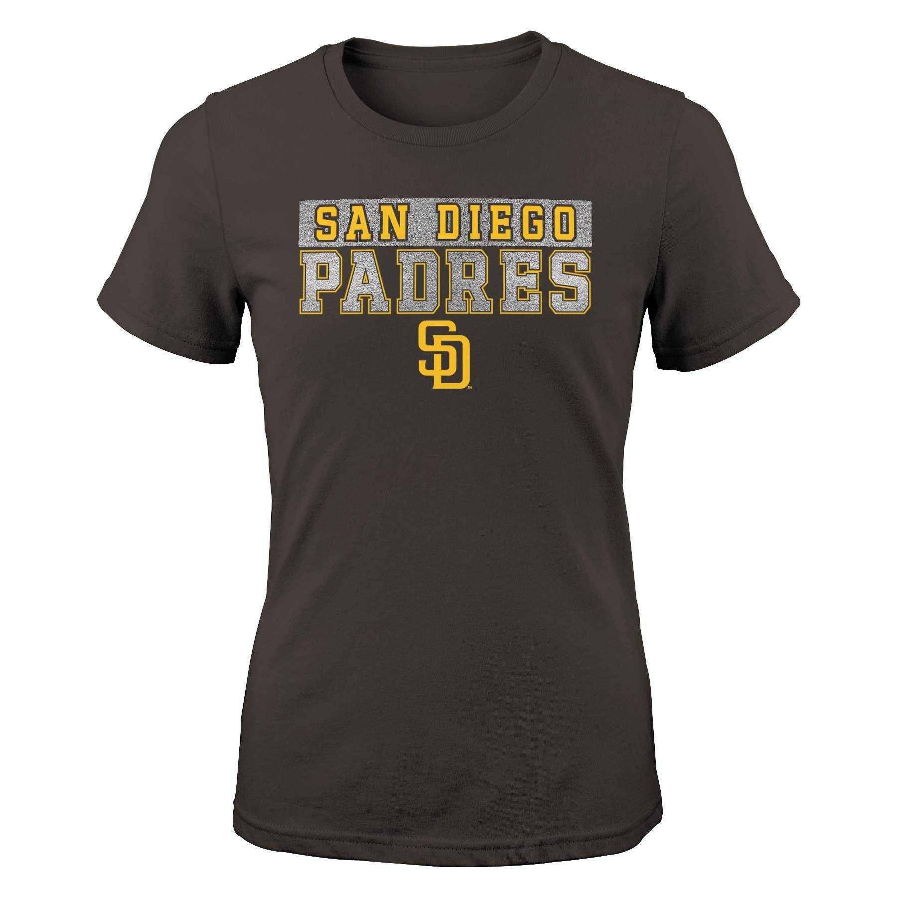 MLB San Diego Padres Girls' Crew Neck T-Shirt - L