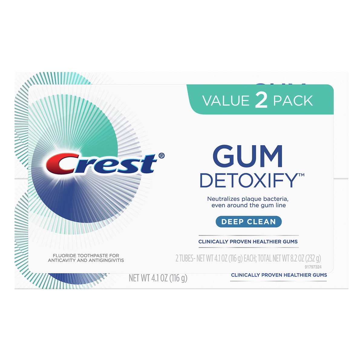 slide 1 of 1, Crest Gum Detoxify Value 2 Pack Deep Clean Toothpaste 2 ea, 2 ct