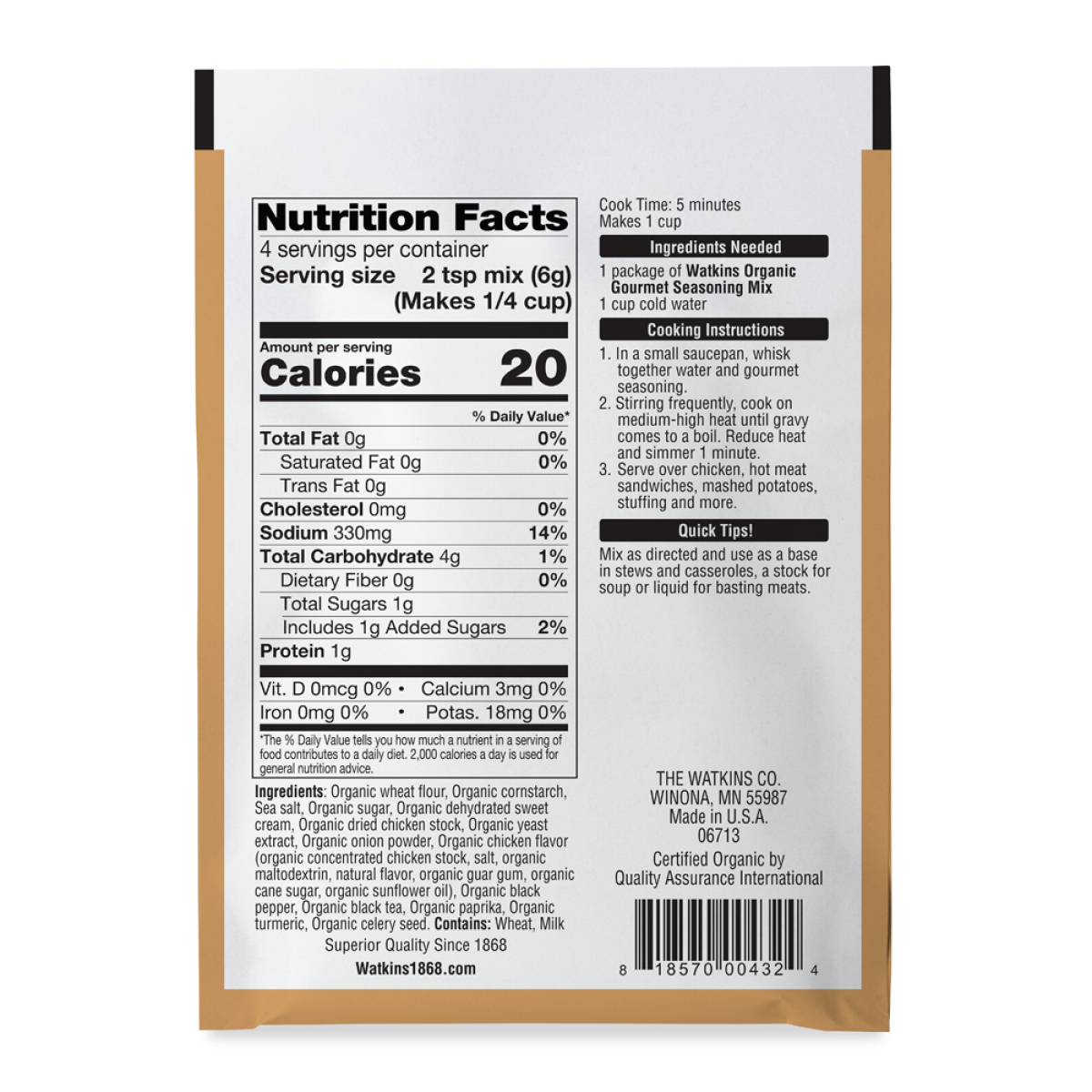 slide 2 of 2, Watkins Organic Chicken Gravy Gourmet Seasoning Mix, 0.85 oz