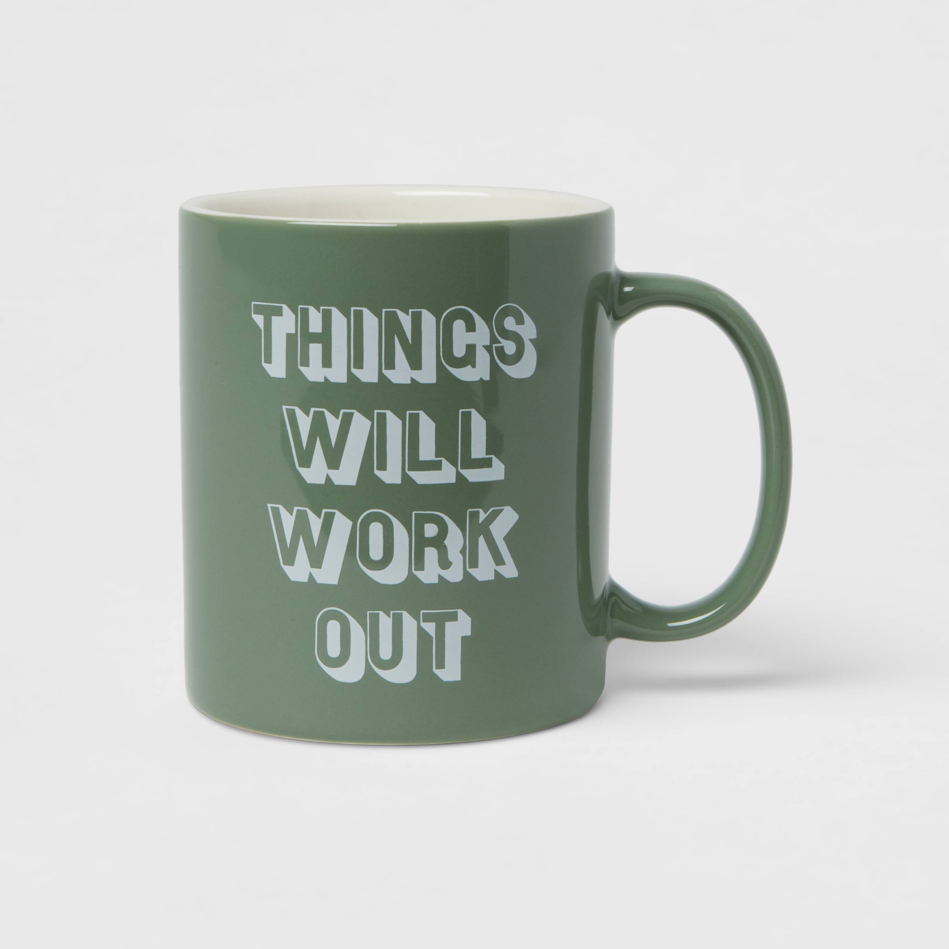 slide 1 of 3, Stoneware Things Will Work Out Mug - Room Essentials, 15 oz