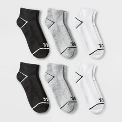 Men's Assorted New Ankle Socks 6pk - All In Motion™ 6-12: Arch Support, Cushioned Heel, Midweight Fabric