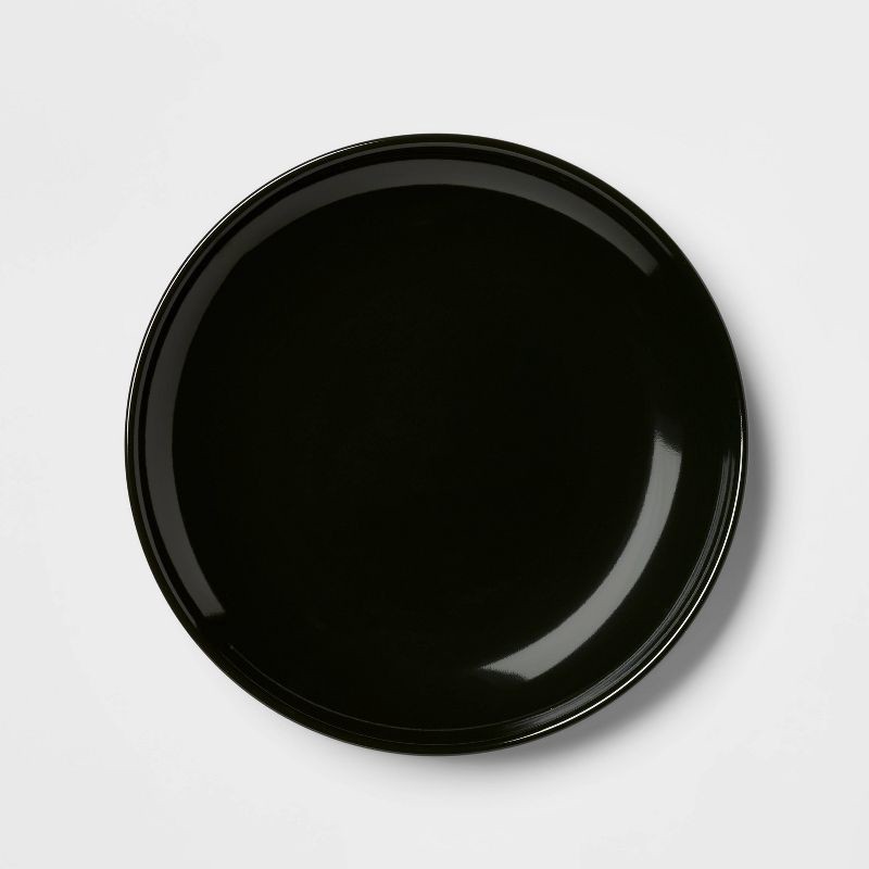 slide 3 of 5, 12pc Stoneware Avesta Dinnerware Set Black - Threshold™: Modern Solid Dish Set, Microwave & Dishwasher Safe, 12 ct