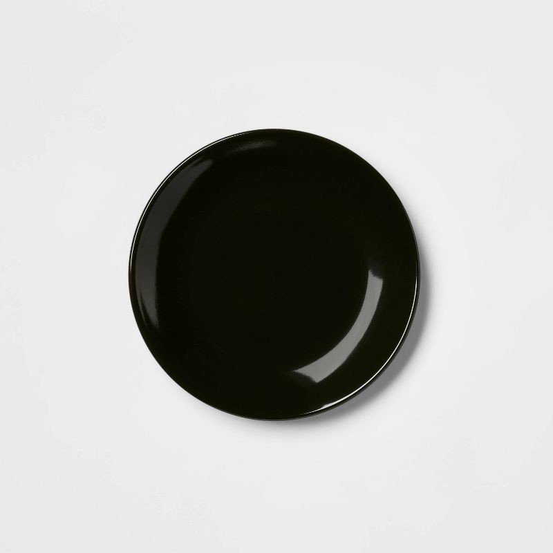 slide 4 of 5, 12pc Stoneware Avesta Dinnerware Set Black - Threshold™: Modern Solid Dish Set, Microwave & Dishwasher Safe, 12 ct