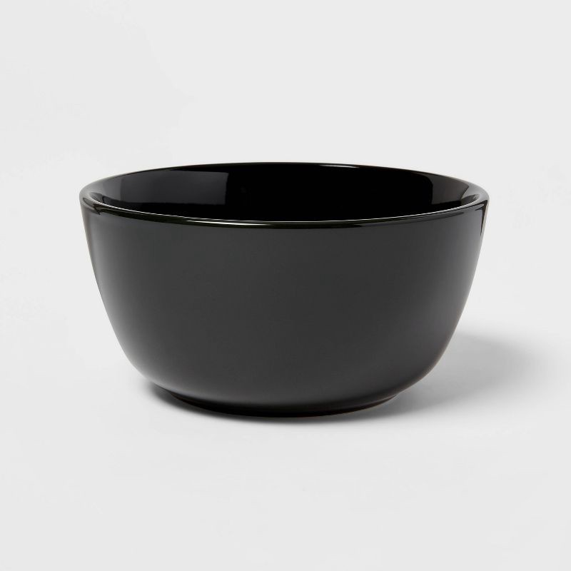slide 5 of 5, 12pc Stoneware Avesta Dinnerware Set Black - Threshold™: Modern Solid Dish Set, Microwave & Dishwasher Safe, 12 ct