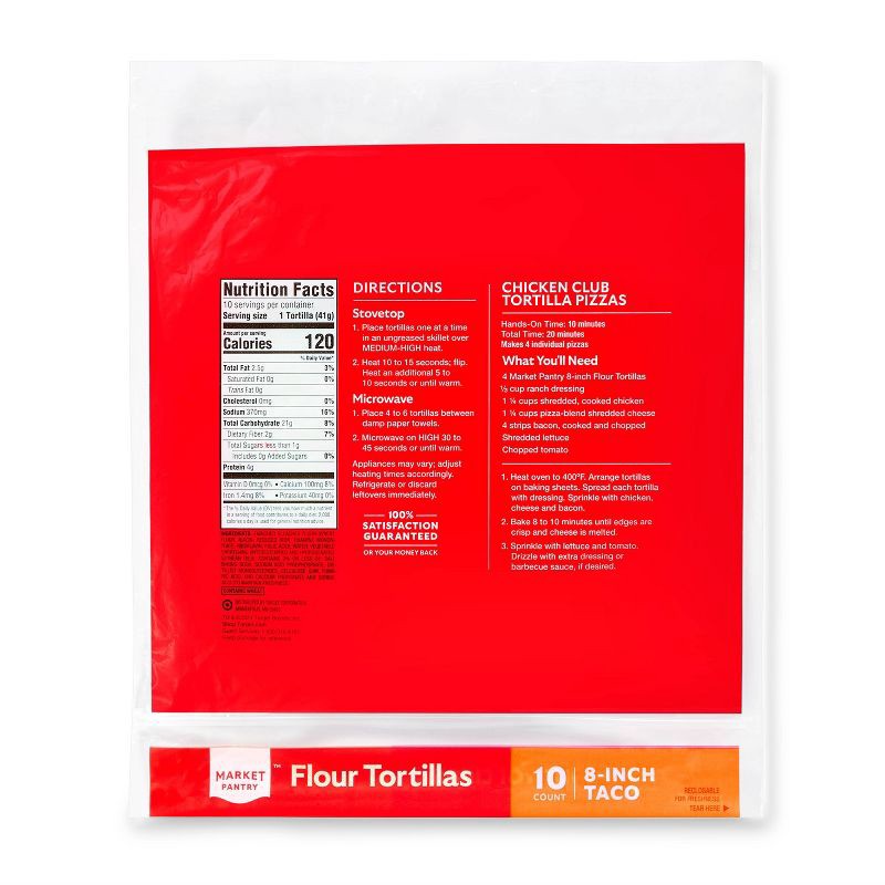 slide 2 of 3, 8" Flour Tortillas - 10ct - Market Pantry™, 10 ct