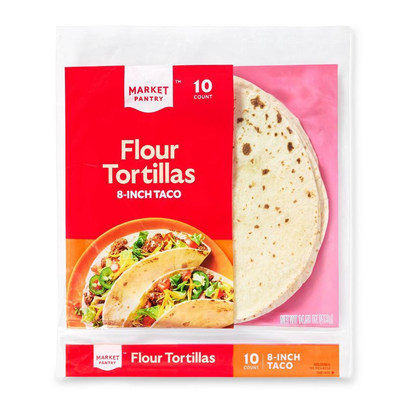 slide 1 of 3, 8" Flour Tortillas - 10ct - Market Pantry™, 10 ct
