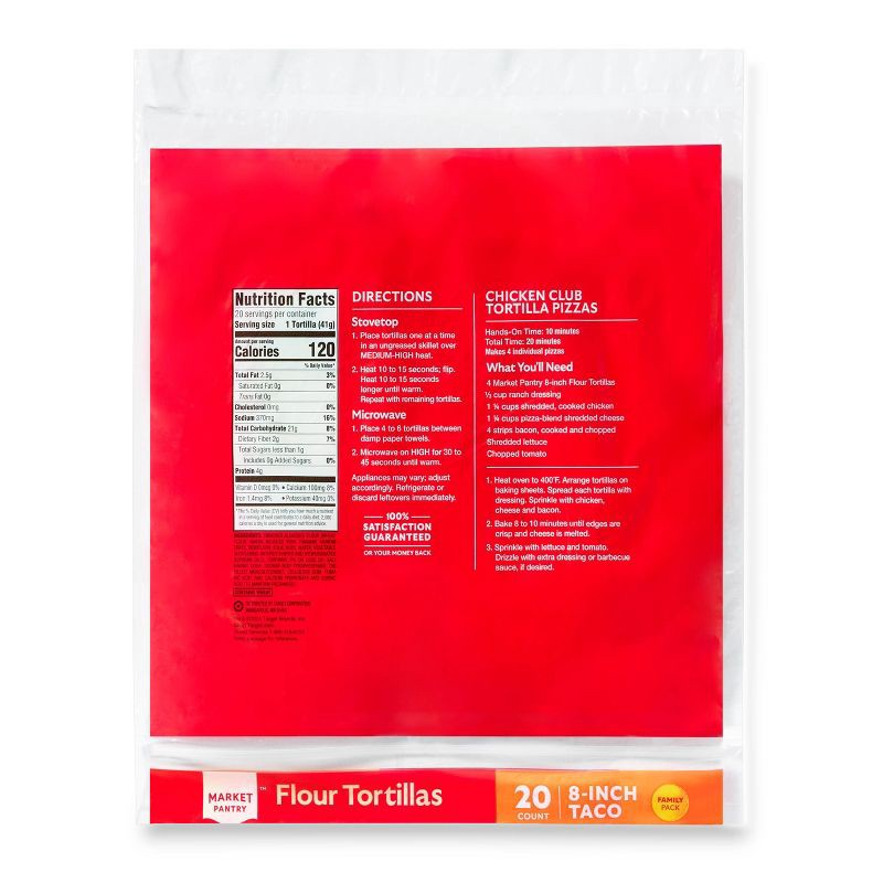 slide 2 of 3, 8" Flour Tortillas - 20ct - Market Pantry™, 20 ct