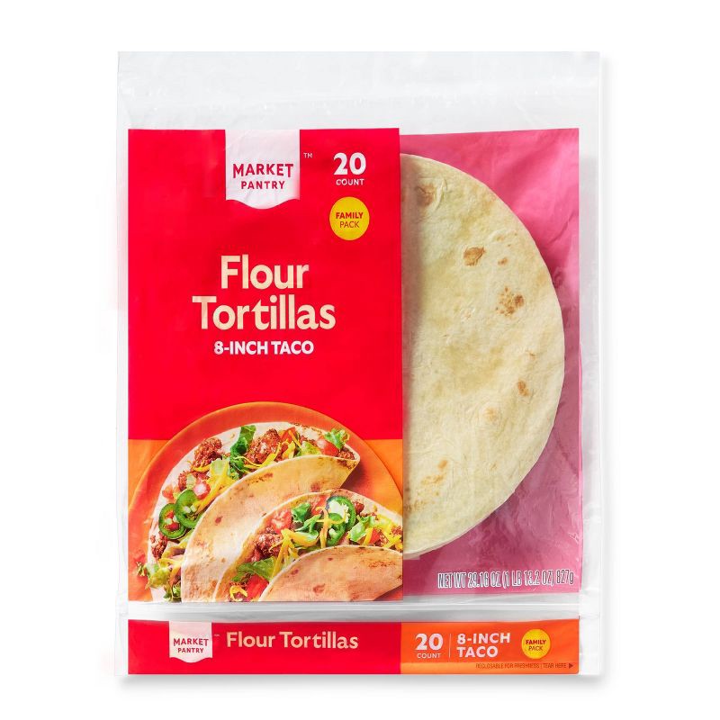 slide 1 of 3, 8" Flour Tortillas - 20ct - Market Pantry™, 20 ct