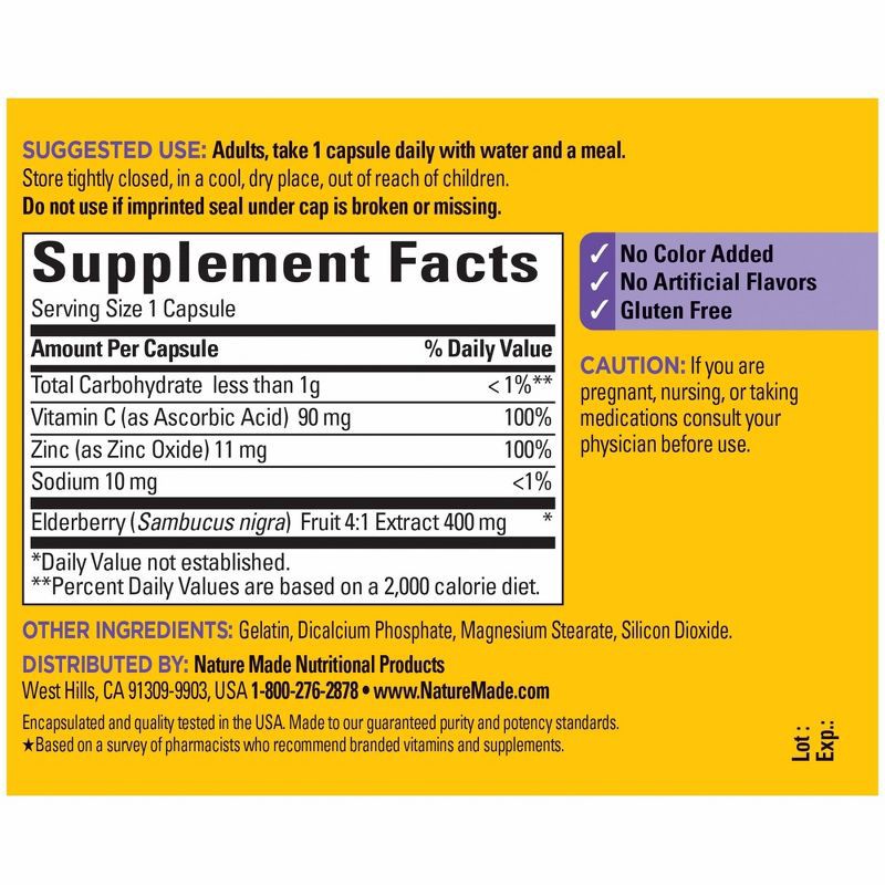 slide 3 of 9, Nature Made Elderberry Capsules - 60ct, 60 ct