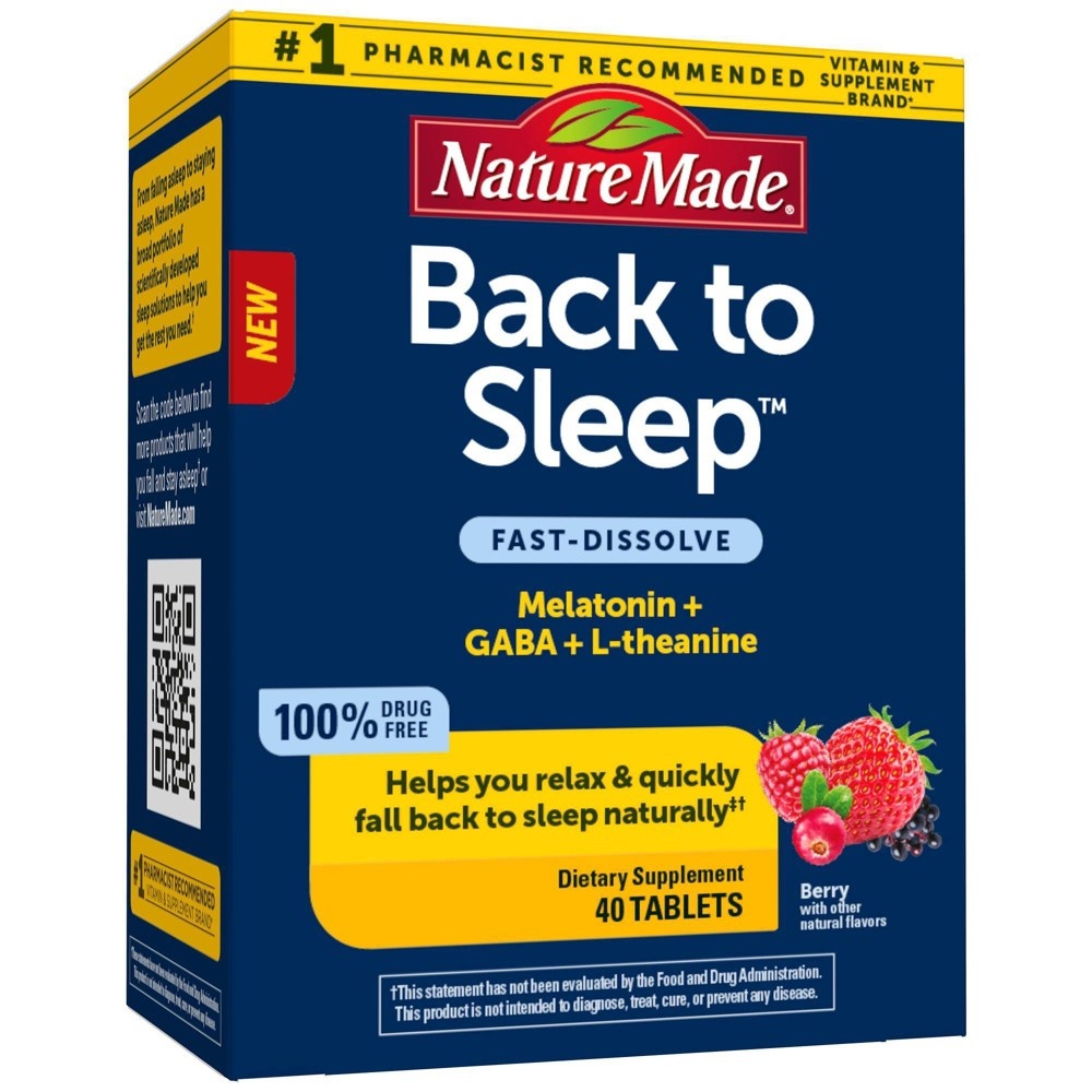 slide 3 of 6, Nature Made Back to Sleep Supplements, 40 ct