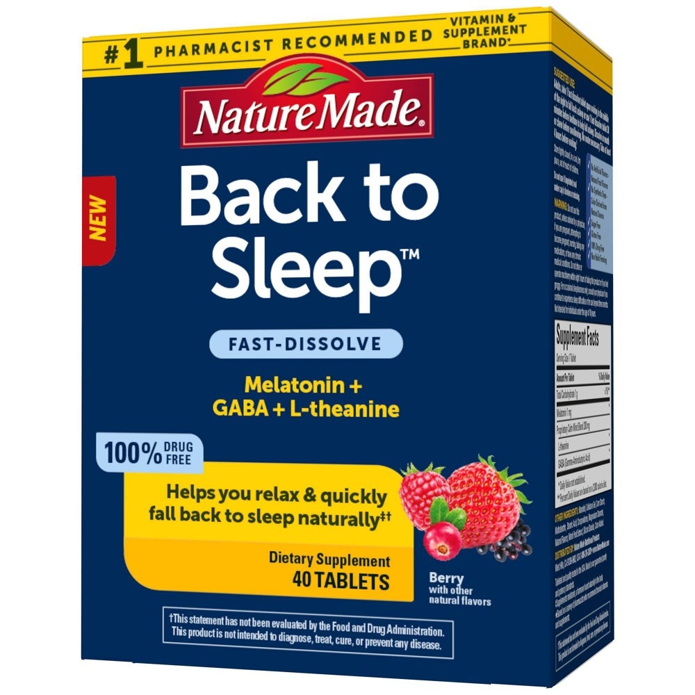 slide 4 of 6, Nature Made Back to Sleep Supplements, 40 ct