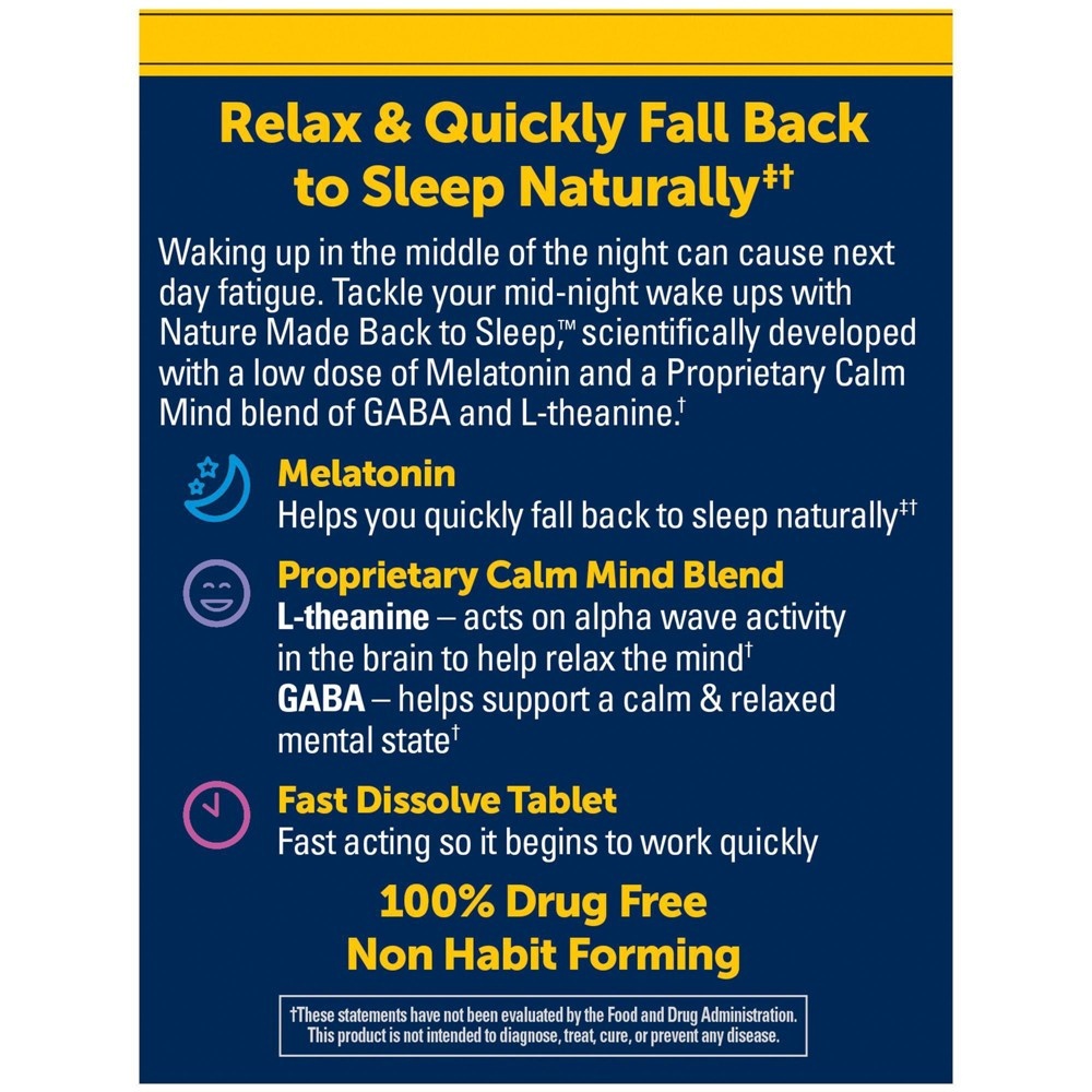 slide 6 of 6, Nature Made Back to Sleep Supplements, 40 ct