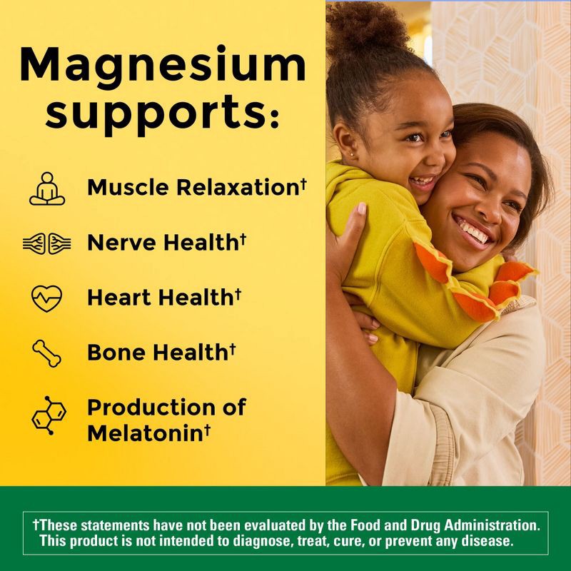 slide 4 of 9, Nature Made High Absorption Magnesium Glycinate 200mg Supplement Capsules - 60ct, 200mg, 60 ct