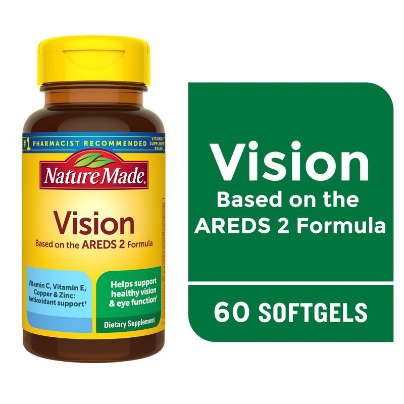 slide 8 of 9, Nature Made Vision with Areds 2 Formula Vitamin C 250gms Supplement Softgels - 60ct, 60 ct