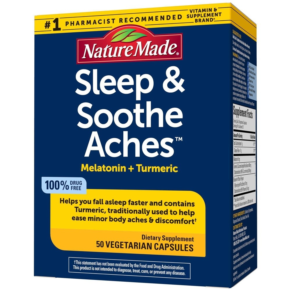 slide 2 of 4, Nature Made Sleep & Soothe Aches Supplements, 50 ct