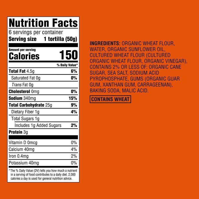 slide 4 of 4, 8" Organic Flour Tortilla - 6ct - Good & Gather™, 6 ct