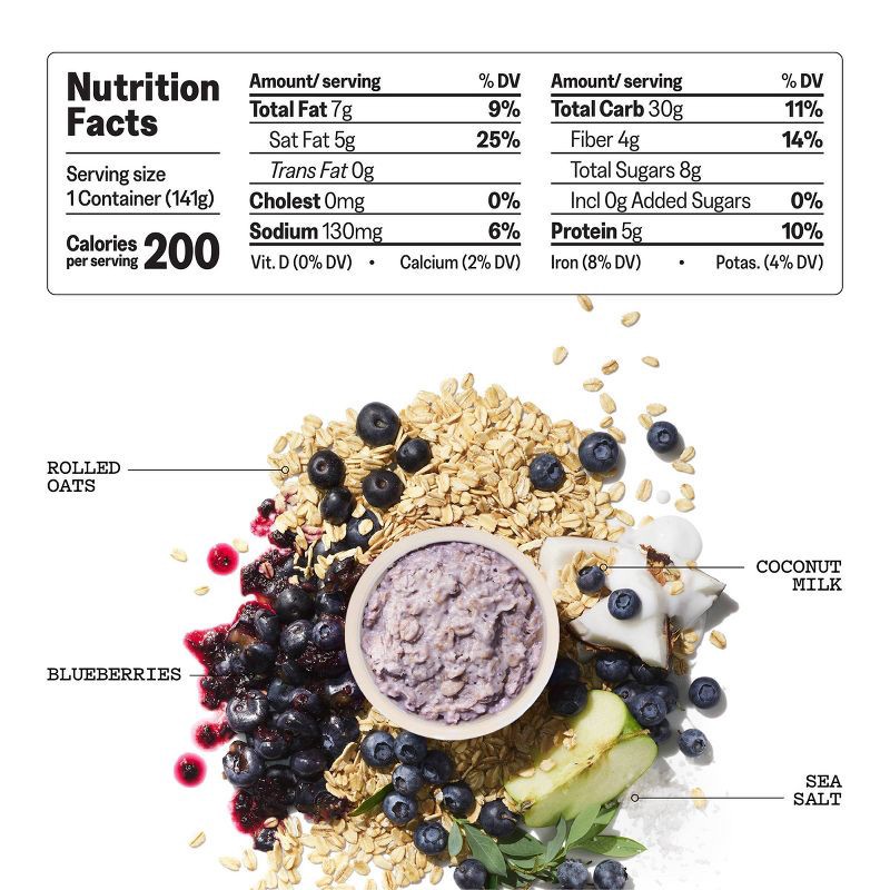 slide 2 of 6, MUSH Blueberry Ready to Eat Gluten Free Vegan Oats - 5oz, 5 oz
