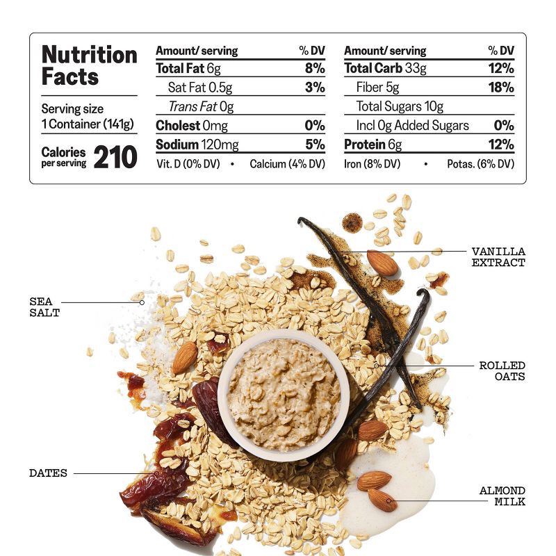 slide 2 of 6, MUSH Vanilla Bean Ready to Eat Gluten Free Vegan Oats - 5oz, 5 oz