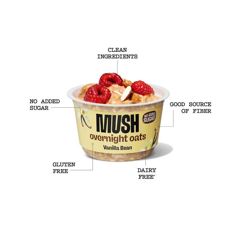 slide 3 of 6, MUSH Vanilla Bean Ready to Eat Gluten Free Vegan Oats - 5oz, 5 oz