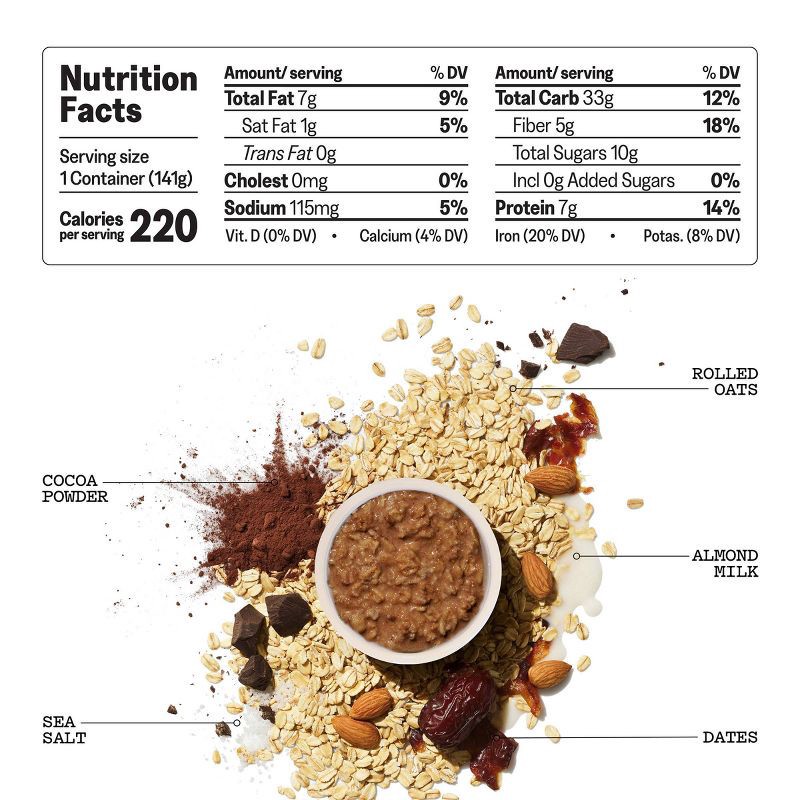 slide 2 of 6, MUSH Dark Chocolate Ready to Eat Gluten Free Vegan Oats - 5oz, 5 oz