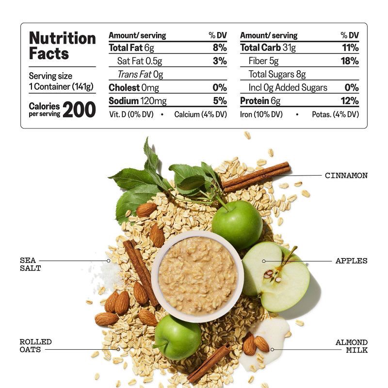 slide 2 of 6, MUSH Apple Cinnamon Ready to Eat Gluten Free Vegan Oats - 5oz, 5 oz