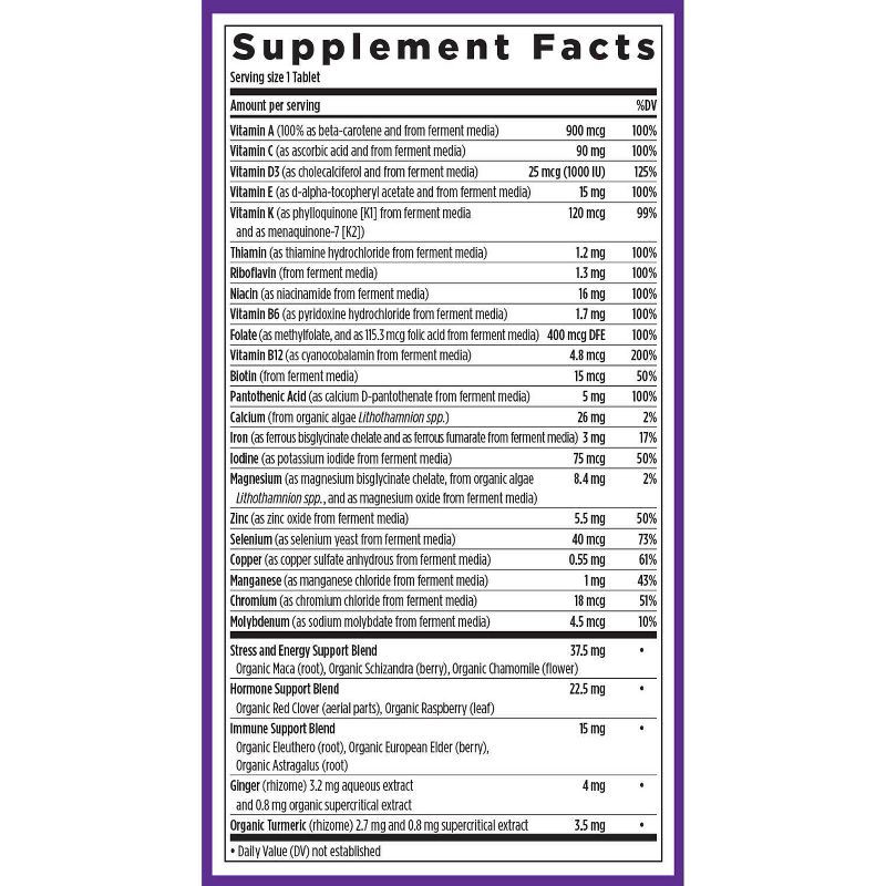 slide 8 of 8, New Chapter Women's Multivitamin 18+, Every Woman's One Daily with Biotin, Methylfolate, Vitamin C, Vitamin D3, & Iron Tablets - 30ct, 30 ct