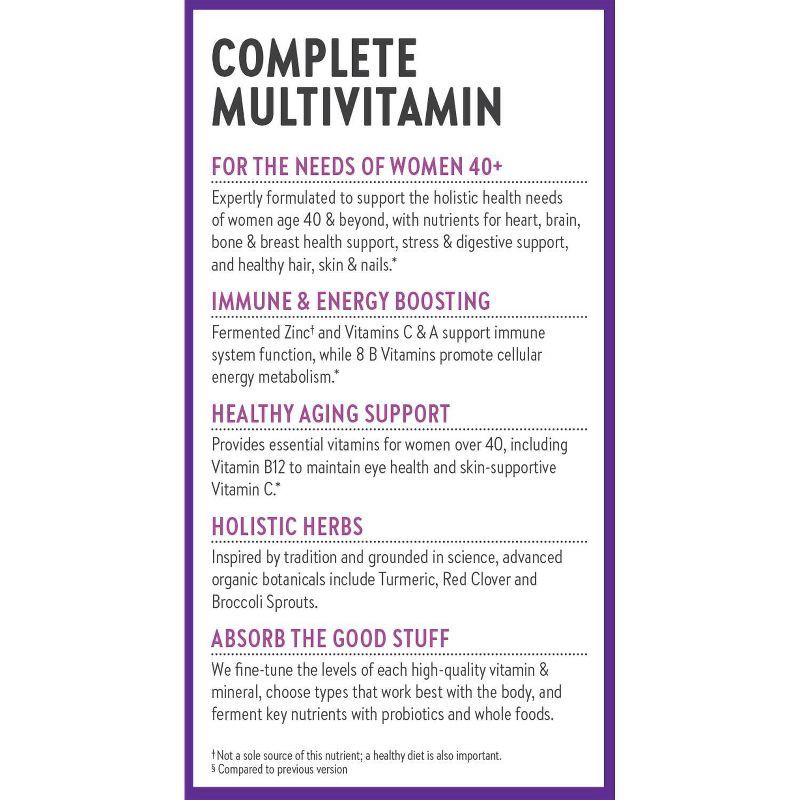 slide 9 of 10, New Chapter Women's Multivitamin 40+, Every Woman's One Daily 40+ with Vitamin C, Vitamin D3, Vitamin B12, Chaste Tree & Zinc - 30ct, 30 ct