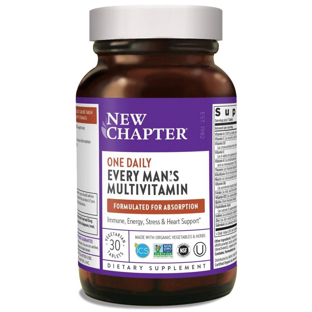 slide 2 of 6, New Chapter Men's One Daily Multivitamin Tablets, 30 ct