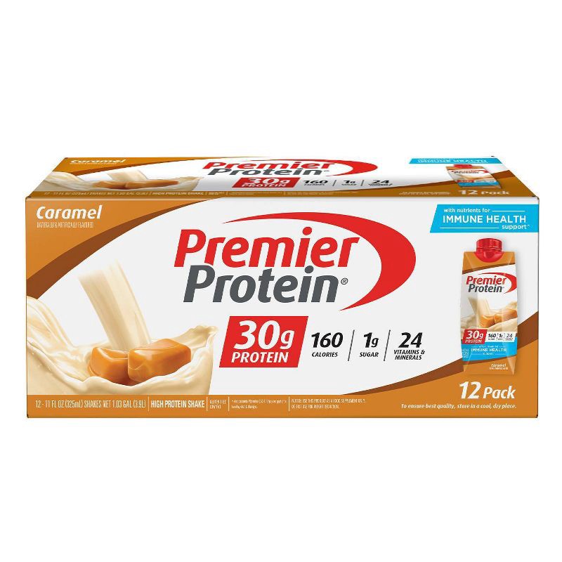 slide 1 of 4, Premier Protein Nutritional Shake - Caramel - 11 fl oz/12pk, 11 fl oz, 12 ct