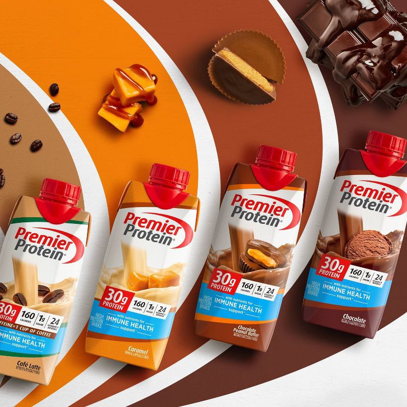 slide 5 of 7, Premier Protein Nutritional Shake - Chocolate Peanut Butter - 11 fl oz/4pk, 4 ct; 11 fl oz