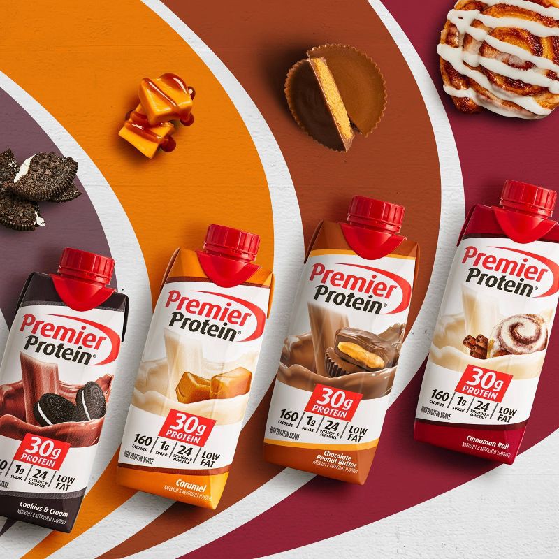 slide 7 of 7, Premier Protein Nutritional Shake - Chocolate Peanut Butter - 11 fl oz/4pk, 4 ct; 11 fl oz