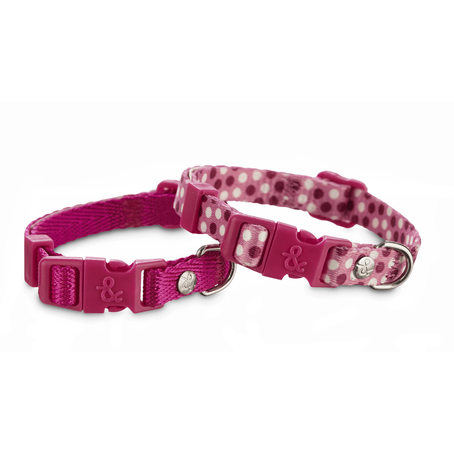 slide 1 of 1, YOULY Pink Adjustable Dog Collar Pack of 2, Small, 1 ct