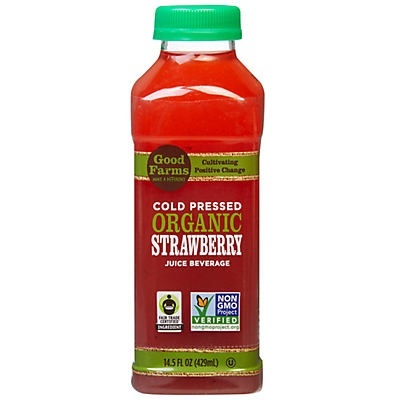 slide 1 of 1, Goodfarms Cold Pressed Organic Strawberry Juice, 14.5 fl oz