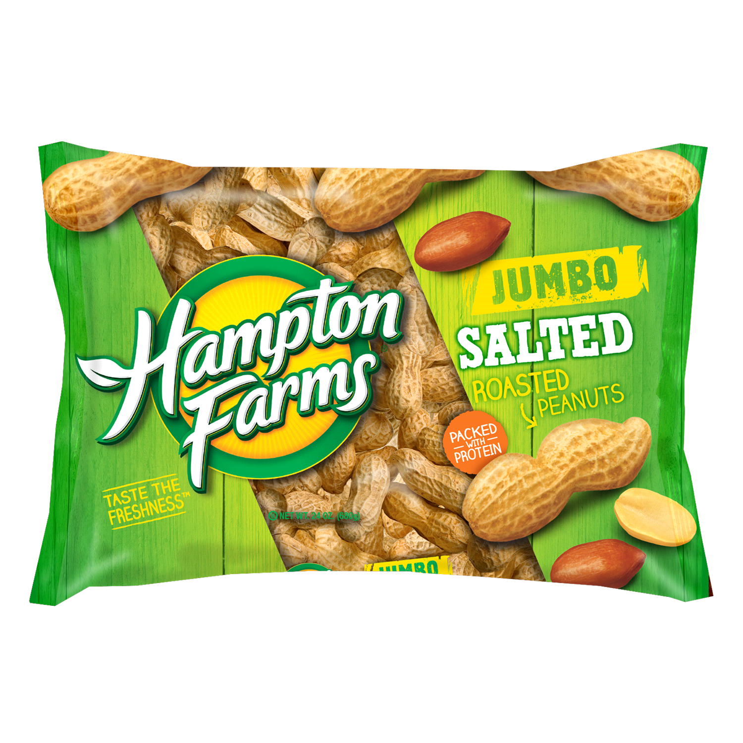 slide 1 of 2, Hampton Farms Jumbo Roasted Salted Peanuts 24 oz Bag, 24 oz