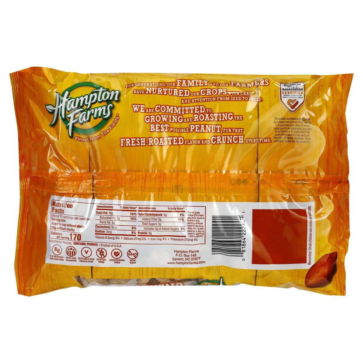 slide 2 of 2, Hampton Farms Peanuts 24 oz, 24 oz