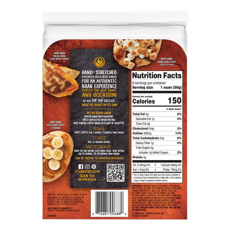slide 2 of 9, Stonefire Original Mini Naan - 8ct, 8 ct