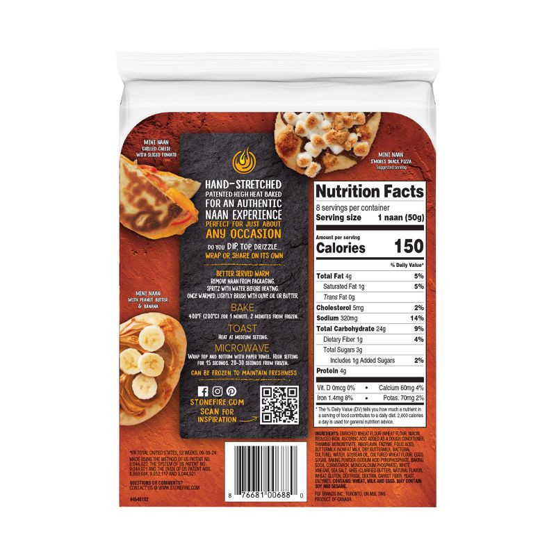 slide 2 of 9, Stonefire Original Mini Naan - 8ct, 8 ct
