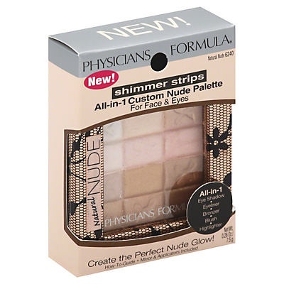 slide 1 of 1, Physicians Formula Shimmer Strips Natural Nude Custom Nude Palette For Face & Eyes, 1 ct