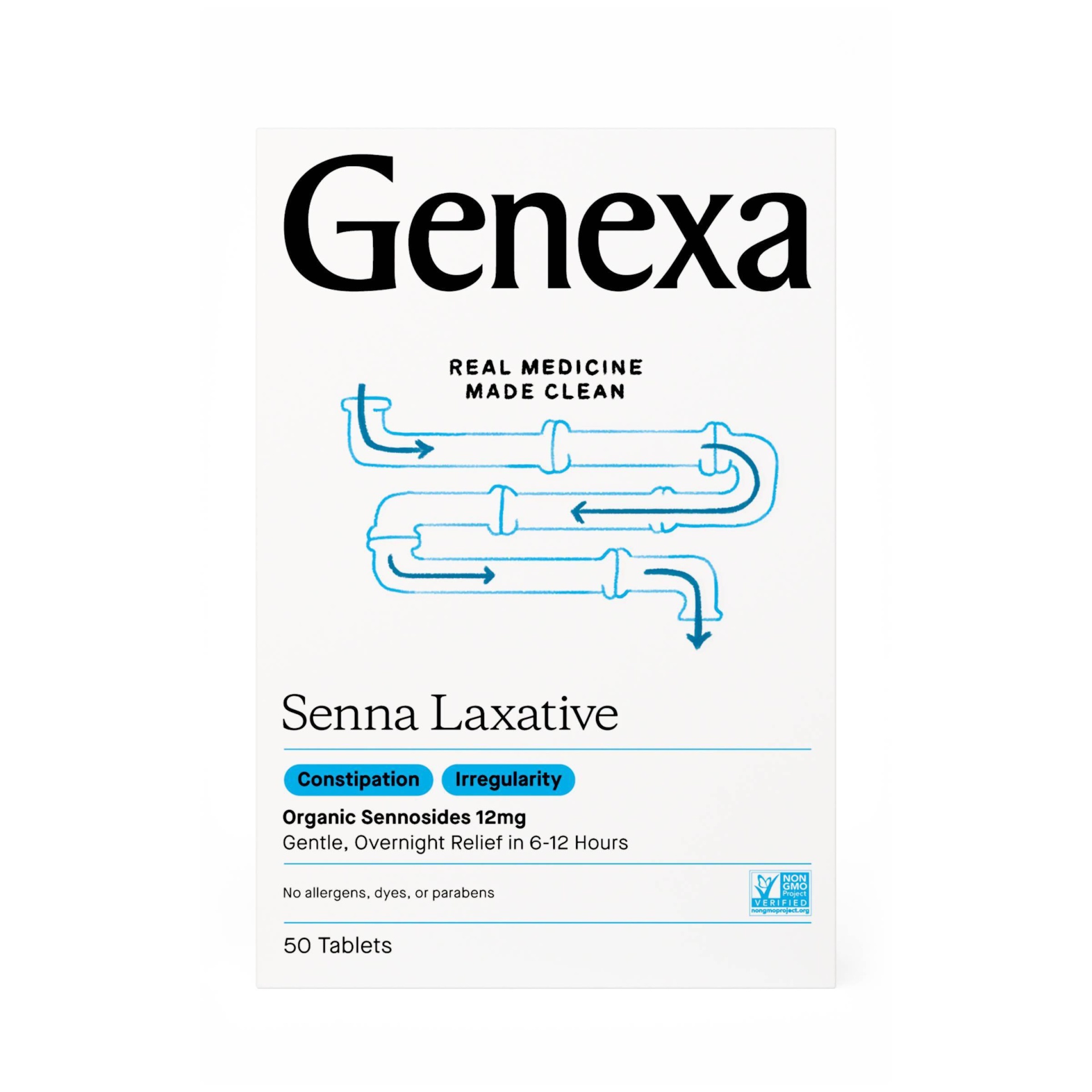 slide 1 of 4, Genexa Digestive Health Laxative Aid Tablets, 50 ct