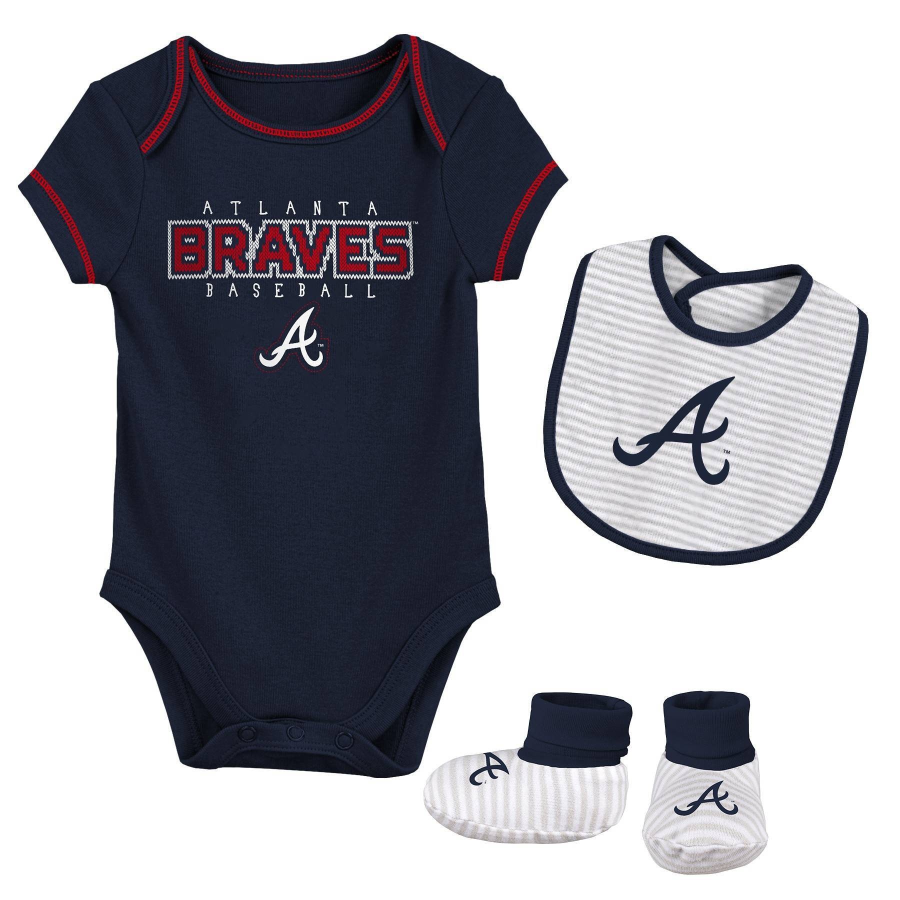 MLB Atlanta Braves Infant Boys' Short Sleeve Layette Set - 0-3M